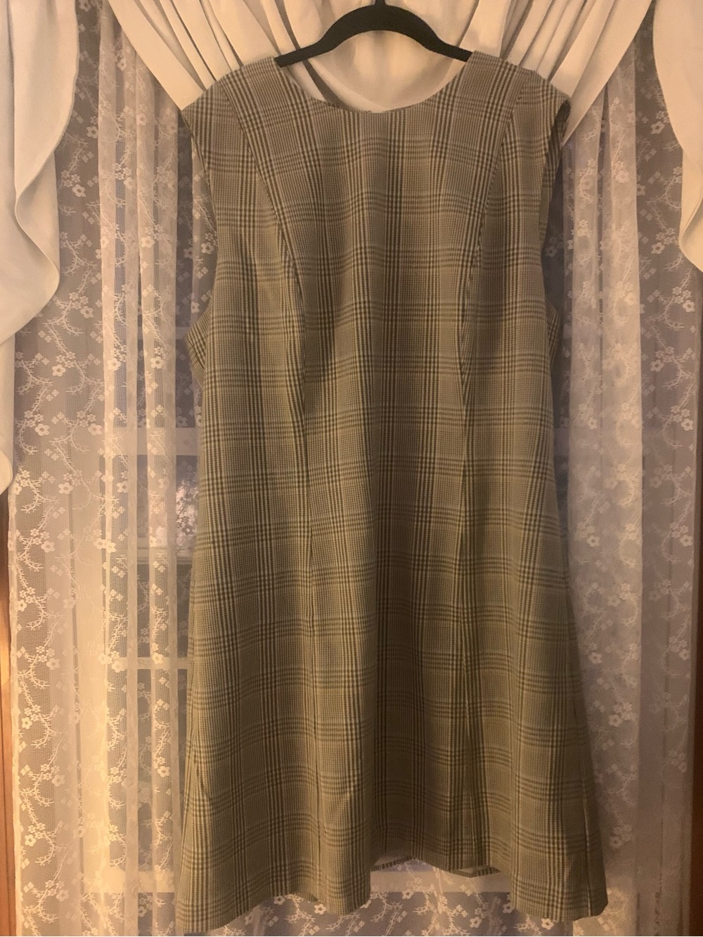 GAP Plaid Sleeveless Mini Dress in Gray and Black